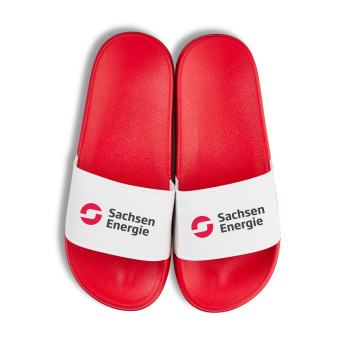 SachsenEnergie Badelatschen rot/weiss